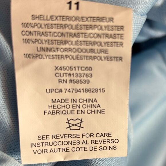 Windsor Cinderella Blue & Metallic Sliver Floral Ballgown Halter Dress Size 11 - Picture 9 of 16